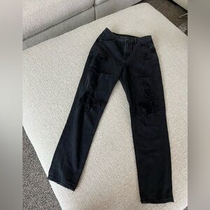 American Eagle Mom Jeans Black Ripped Jeans